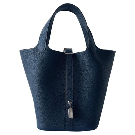 hermes picotin bleu de prusse|hermes picotin black.